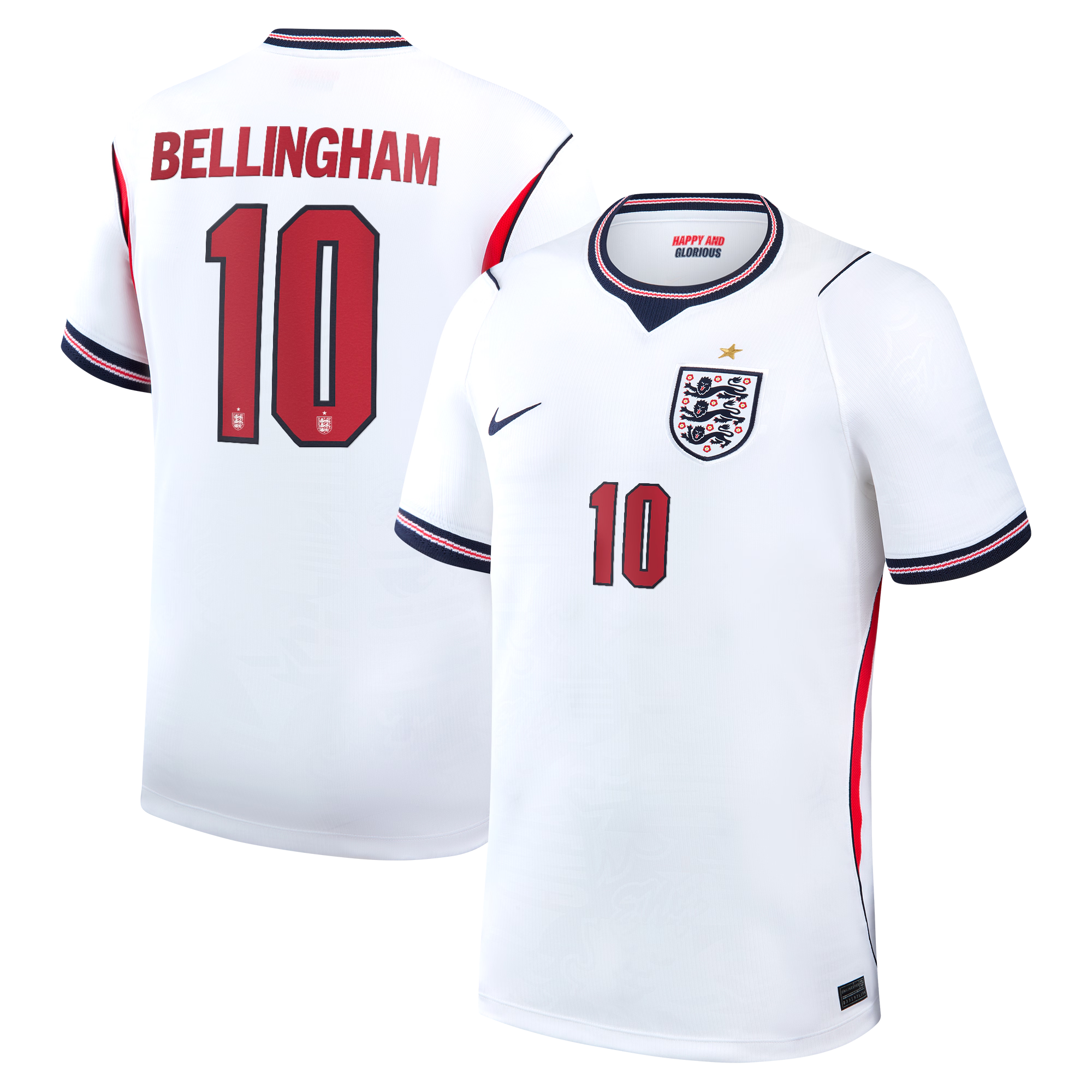 Jude Bellingham England National Team Nike 2026 Home Stadium Replica Jersey - White